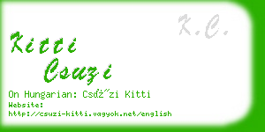 kitti csuzi business card